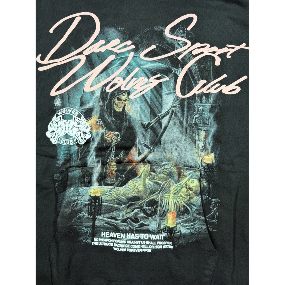 Darc Sport Wolves Club In Dreams Vintage Pierce Hoodie Pigment Charcoal XL NEW - Picture 2 of 8